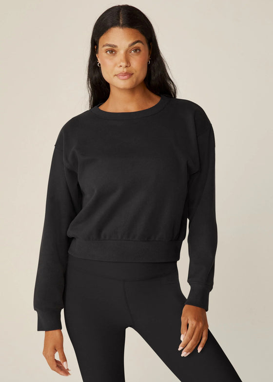 Beyond Yoga LuxeFleece Crewneck Sweatshirt - Black