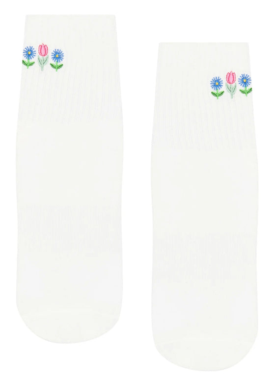MoveActive Crew Non Slip Grip Socks - Meadow Bloom