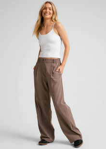  Beyond Yoga Status Wide Leg Trousers - Khaki
