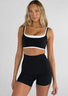 Leelo Double Layer Crop - Black