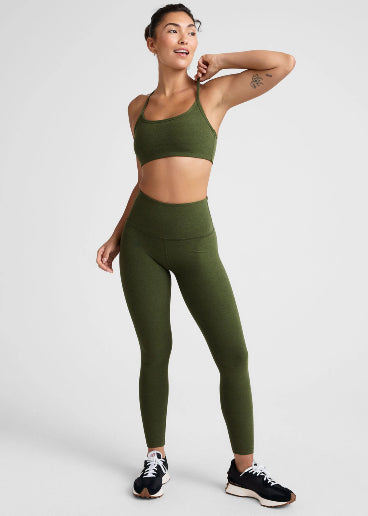 Beyond Yoga Spacedye Caught In The Midi High Waisted Legging - Army Green Heather