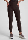 Beyond Yoga Caught In The Midi High Waist Legging - Dark Chocolate Heather