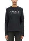 C&M Camilla and Marc Era Long Sleeve Graphic Tee - Navy