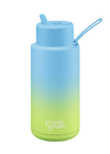 Frank Green 1 Litre Gradient Ceramic Reusable Bottle -Sky Blue/Pistachio Green