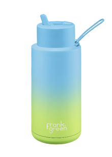  Frank Green 1 Litre Gradient Ceramic Reusable Bottle -Sky Blue/Pistachio Green
