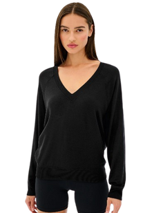  Splits59 Bennie Fleece V-Neck Sweatshirt - Black