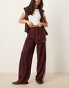 adidas Adicolor Loose Firebird Track Pants - Maroon/Off White