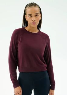  Splits59 Brooks Fleece Long Sleeve Sweatshirt - Dark Cherry