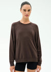 Splits59 Andie Oversized Fleece Sweatshirt -  Dark Chocolate