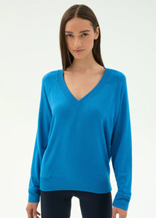  Splits59 Bennie Fleece V Neck Sweatshirt - Stone Blue