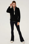 Splits59 Libby Sherpa 1/2 Zip Sweatshirt Black/Creme