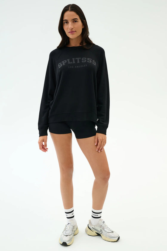 Splits59 Andie Oversized Fleece Varsity Graphic Sweatshirt - Black