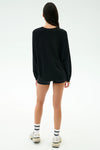Splits59 Andie Oversized Fleece Varsity Graphic Sweatshirt - Black