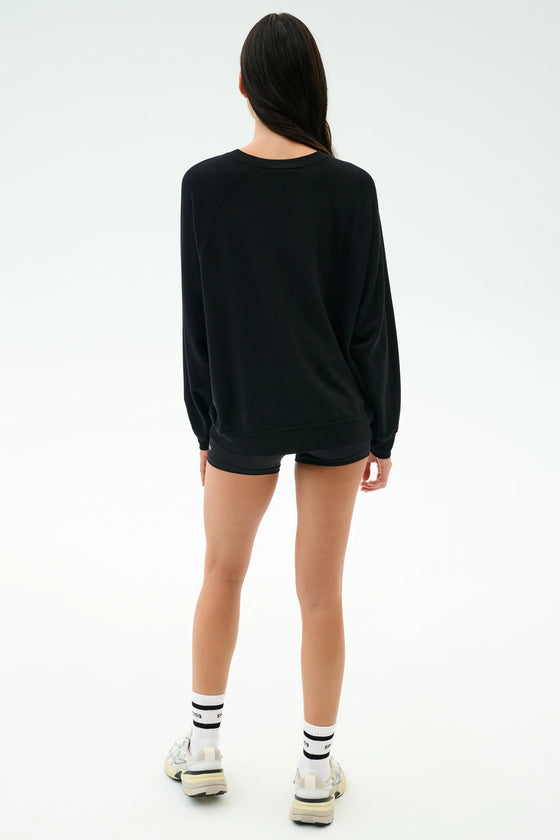 Splits59 Andie Oversized Fleece Varsity Graphic Sweatshirt - Black