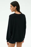Splits59 Andie Oversized Fleece Varsity Graphic Sweatshirt - Black
