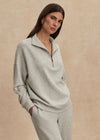 Varley Hawley Half Zip Sweat - - Light Grey Marl