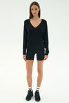Splits59 Bennie Fleece V Neck Sweatshirt - Black