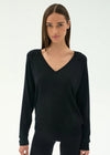 Splits59 Bennie Fleece V Neck Sweatshirt - Black