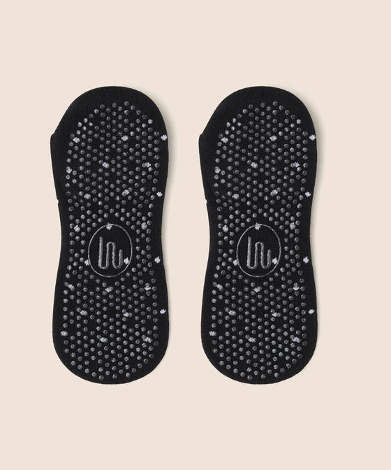 MoveActive Classic Low Rise Grip Sock- Black Polka Ruffle