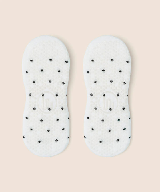 MoveActive Classic Low Rise Grip Socks - White Polka Ruffle