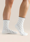 MoveActive Crew Non Slip Grip Socks - White Polka Ruffle