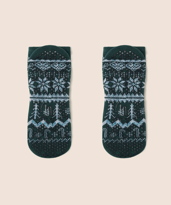Move Active Classic Low Rise Grip Socks - Snow Pine