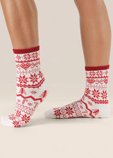 MoveActive Classic Crew Low Rise Grip Socks - Nordic Noel