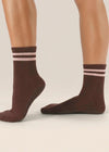 MoveActive Classic Crew Grip Socks - Sporty Stripe Espresso