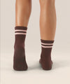 MoveActive Classic Crew Grip Socks - Sporty Stripe Espresso