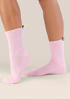 MoveActive Classic Crew Grip Socks - Vintage Rib Cool Pink