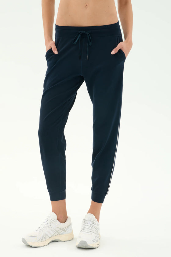 Splits59 Airweight Jogger 7/8 with Piping - Indigo/White