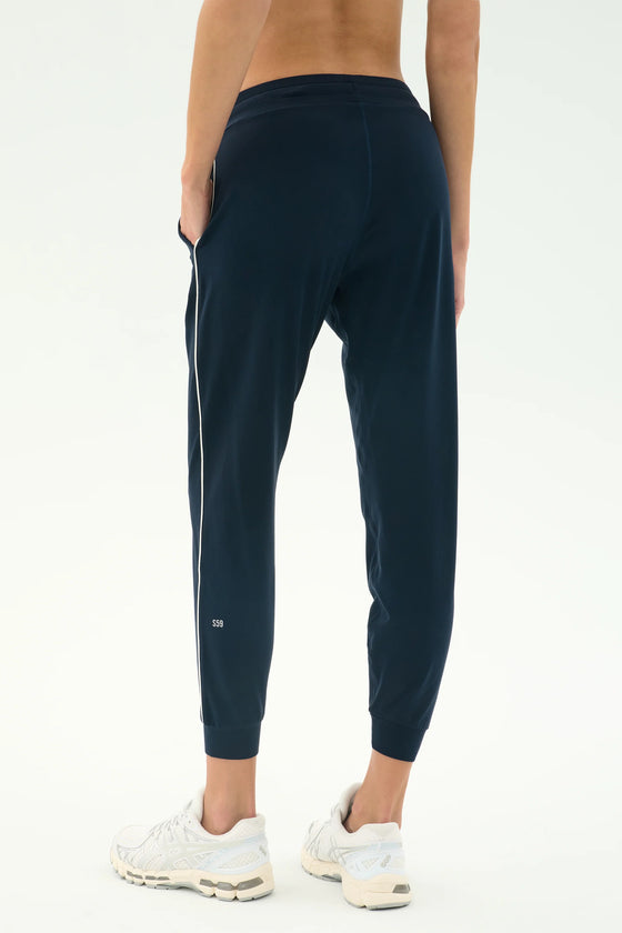 Splits59 Airweight Jogger 7/8 with Piping - Indigo/White