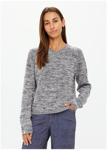  The Upside Armada Skylar V Neck Sweater - Blue Marle
