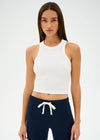 Splits59 Kiki Rib Crop Tank- White