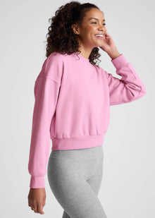  Beyond Yoga LuxeFleece Crewneck Sweatshirt - Pink Haze