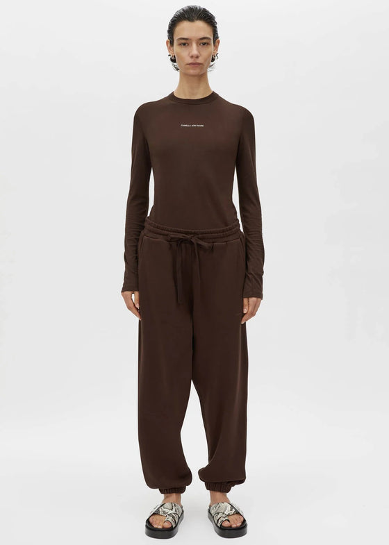 C&M Camilla and Marc Tia Logo Track Pant - Bitter Chocolate