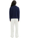 Vacation Club Collared Knit Jumper - Navy
