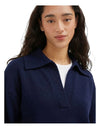 Vacation Club Collared Knit Jumper - Navy