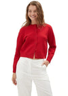 Vacation Club Crew Neck Cardigan - Red