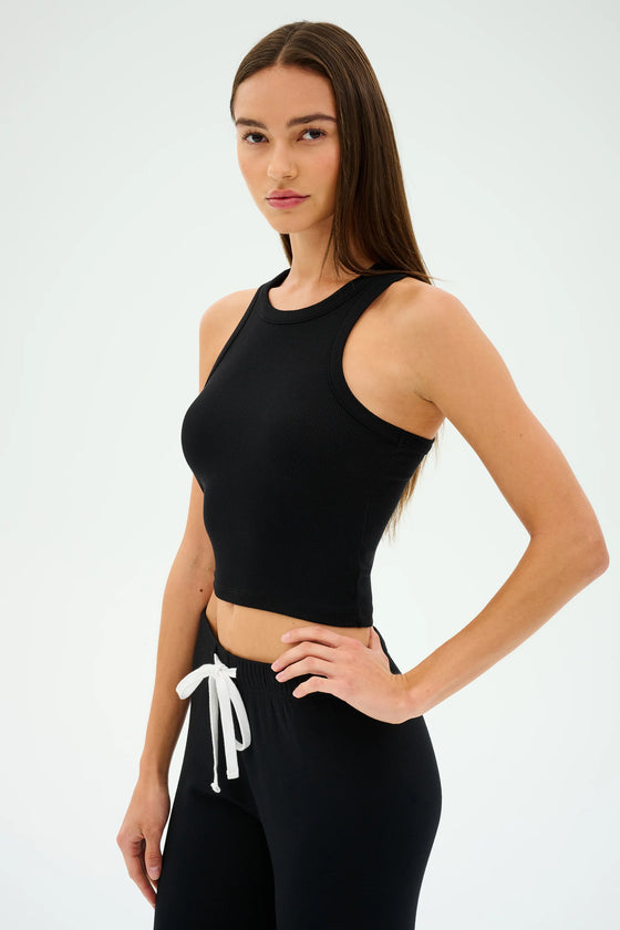 Splits59 Kiki Rib Crop Tank - Black