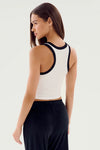 Splits59 Kiki Rib Crop Tank White/ Black