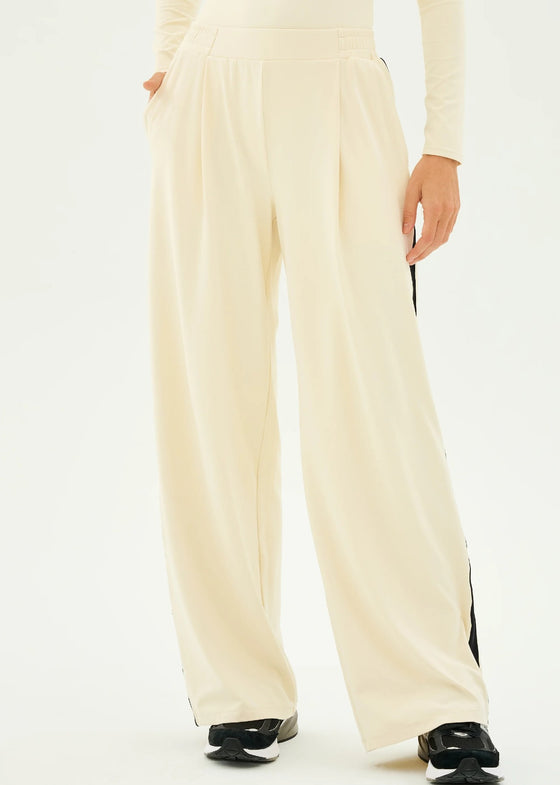 Splits59 Luca Airweight Trouser with Stripe - Creme/Black