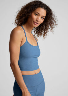  Beyond Yoga Spacedye Slim Racerback Cropped Tank - Washed Denim