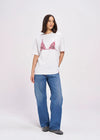 Maku the Label Burgundy Bralette Oversize Tee - Lucent White