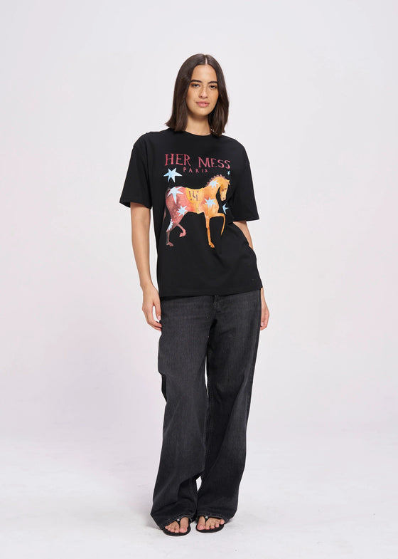 Maku the Label Her Mess Oversize Tee - Black Beauty