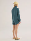 Varley Hawley Half Zip Sweat - Mallard Blue