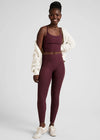 Beyond Yoga Caught In The Midi High Waist Legging - Midnight Burgundy Heather