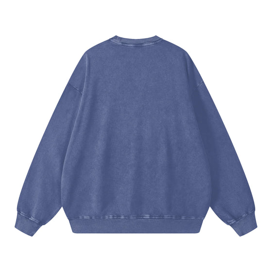 Maku the Label Her Mess Sweater - Acid Wash Blue