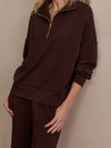 Varley Hawley Half Zip Sweat - Coffee Bean