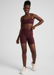  Beyond Yoga Spacedye Keep Pace 5" Short - Midnight Burgundy Heather